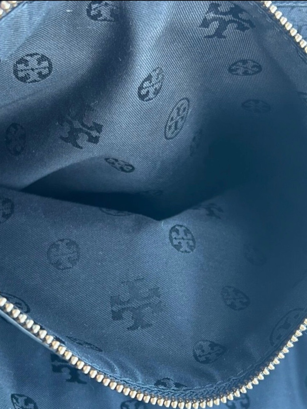 Tory Burch Black Leather Tote with Gold Logo Accent - Picture 4 of 7